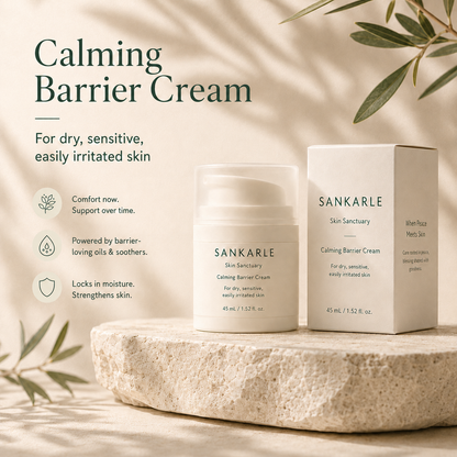 SANKARLE Skin Sanctuary Calming Barrier Cream product image with jar and box