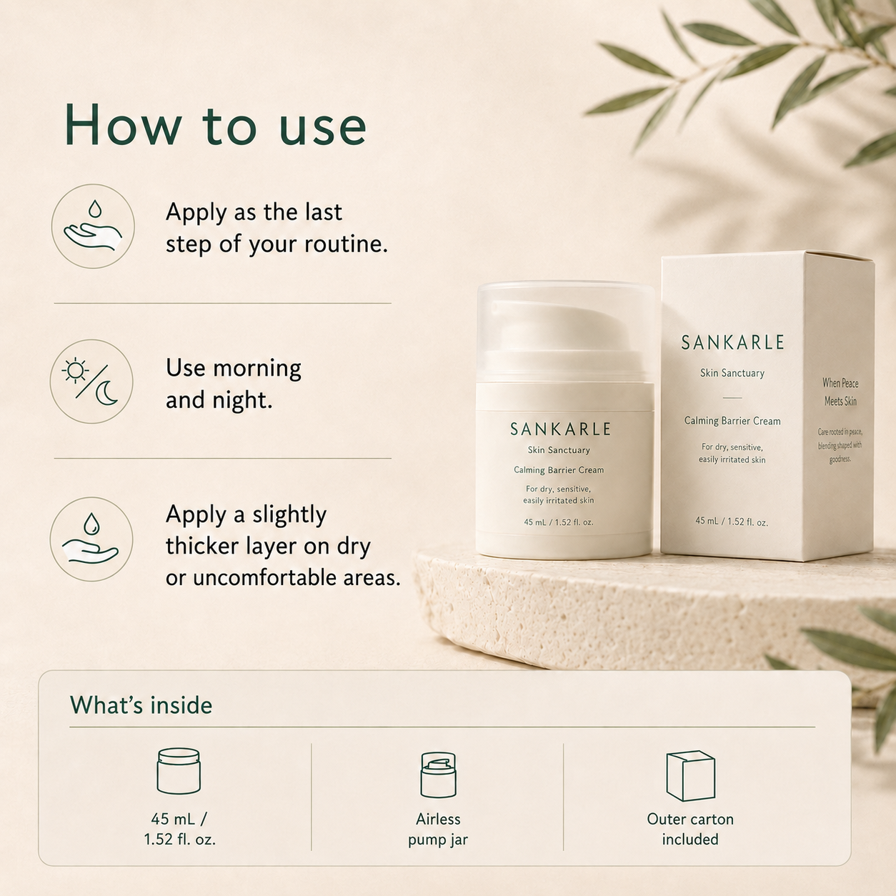 How to use SANKARLE Skin Sanctuary Calming Barrier Cream