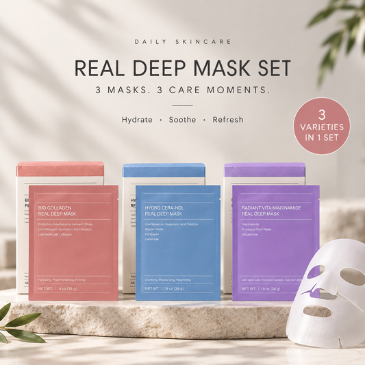 Real Deep Mask Trio ｜ Hydrating Facial Mask Set · 3 Varieties